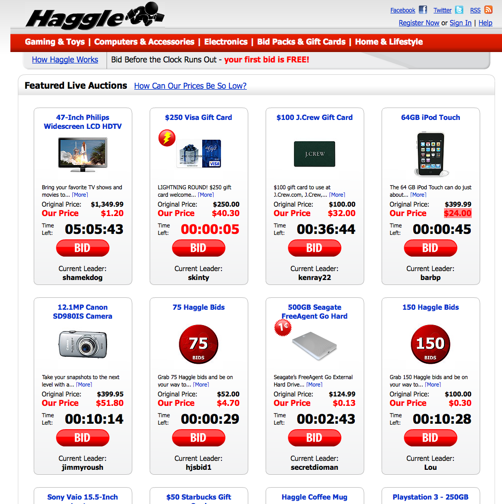 Do You Haggle? Penny Auction Watch®